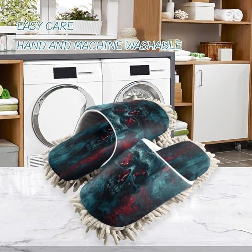 Zhirexin Green Misty Skeleton Mop Slippers 1
