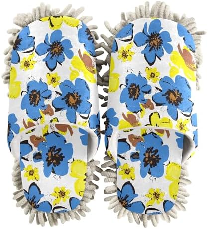 Burbuja Abstract Flowers Mop Slippers for Home Use
