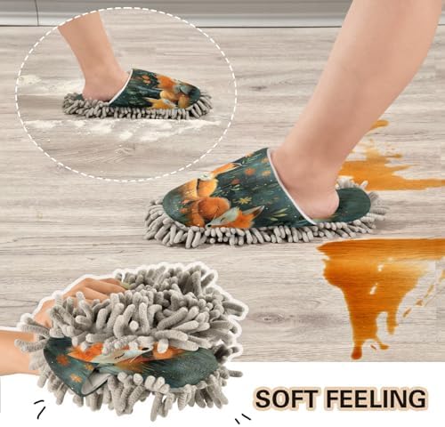 Zhirexin Cartoon Cute Fox Mopping Slippers
