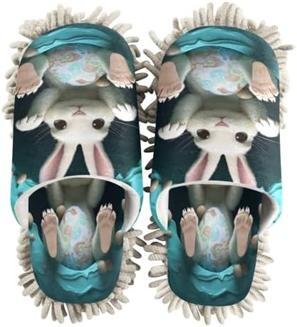 Bulletgxll Easter Rabbit Paws Cleaning Slippers