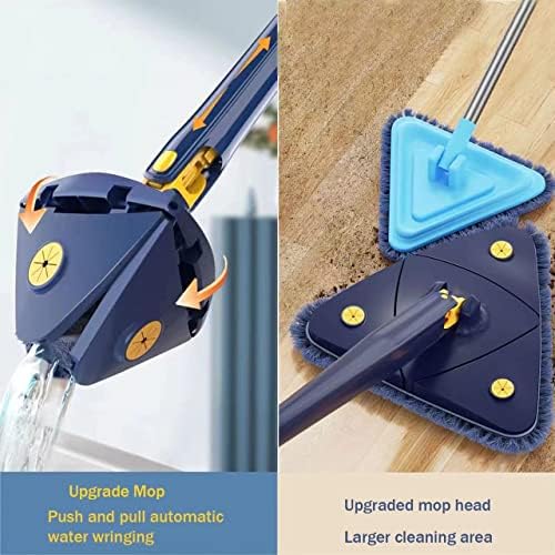 360 Degree Rotatable Adjustable Wall Mop with Automatic Water Squeezing