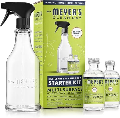 Mrs Meyers Clean Day Multi-Surface Cleaner Kit 16 Oz Glass Dispenser 2 Refills