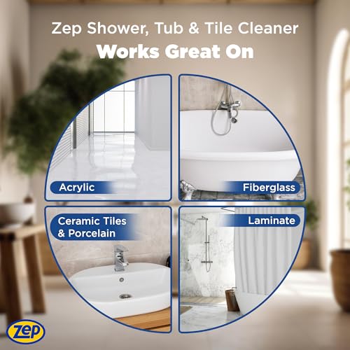 Zep Shower Tub Tile Cleaner 1 Gallon Case of 2 - No Scrub Pro Formula