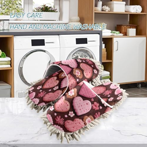 Bulletgxll Heart Mop Slippers - Washable Soft and Durable
