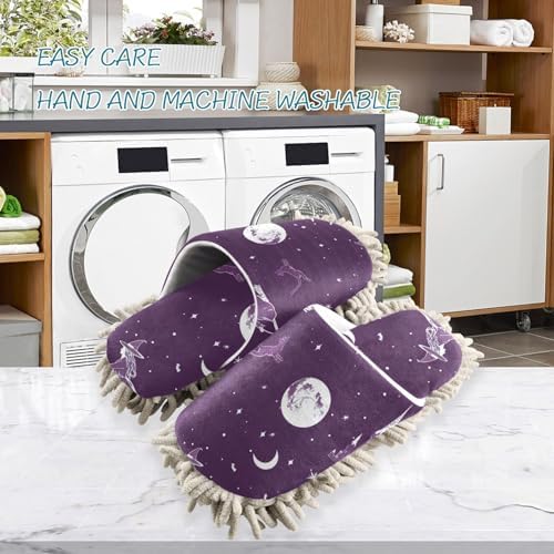 FLildon Microfiber Mop Slippers for Men Women Halloween Witch Design