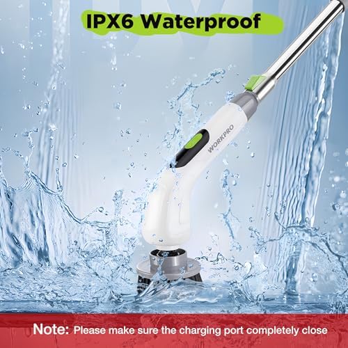 WORKPRO Electric Spin Scrubber Cordless 3-Speed Waterproof 8 Brush Heads