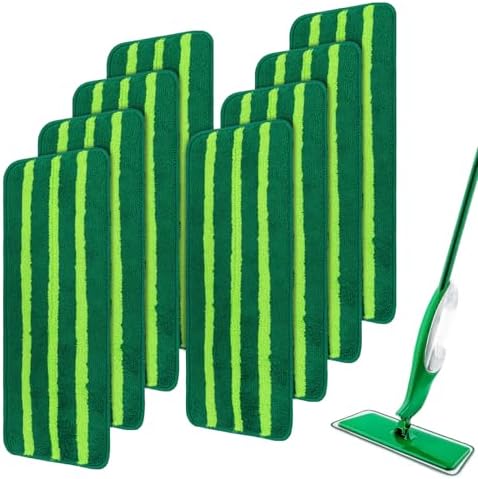 Sgizoku Mop Head Replacement - 8 Pack Washable Microfiber Pads for Wet Dry Cleaning