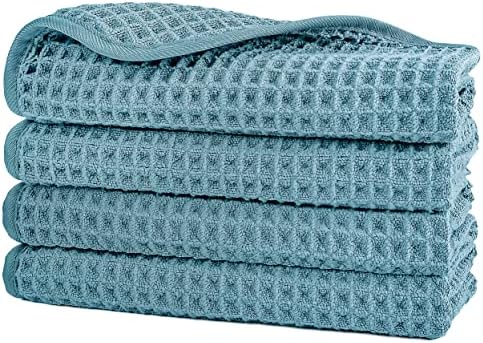 POLYTE Microfiber Lint Free Washcloth Face Towel 4 Pack