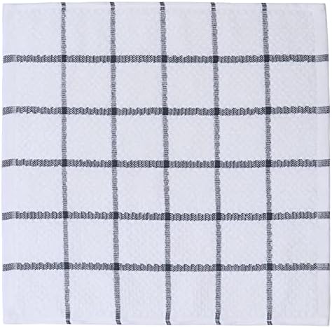 PPAXL Cotton Dish Towels 8pc Set 12x12 Inches Grey Multi