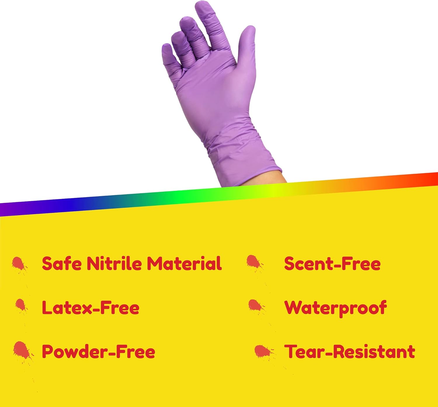 Hygloss Colored Nitrile Gloves 100-Pack Adult Size