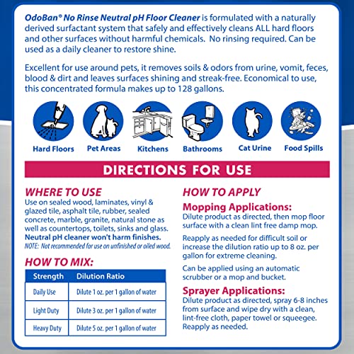 OdoBan Pet Solutions No Rinse Floor Cleaner 3 Gallons Splash O Citrus Scent