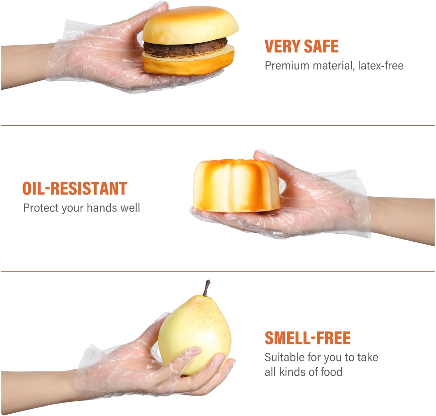 Milisten 100PCS Kids Disposable PE Gloves for Food Prep