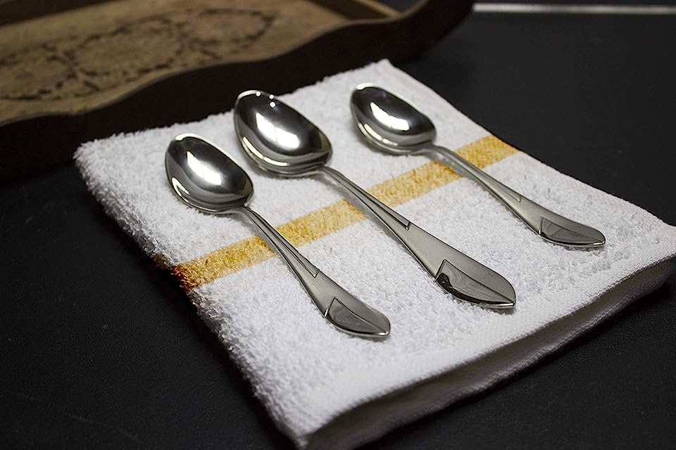 GREEN LIFESTYLE Gold Stripe Terry Kitchen Bar Mops - 16x19 inches 28 oz Pack of 12