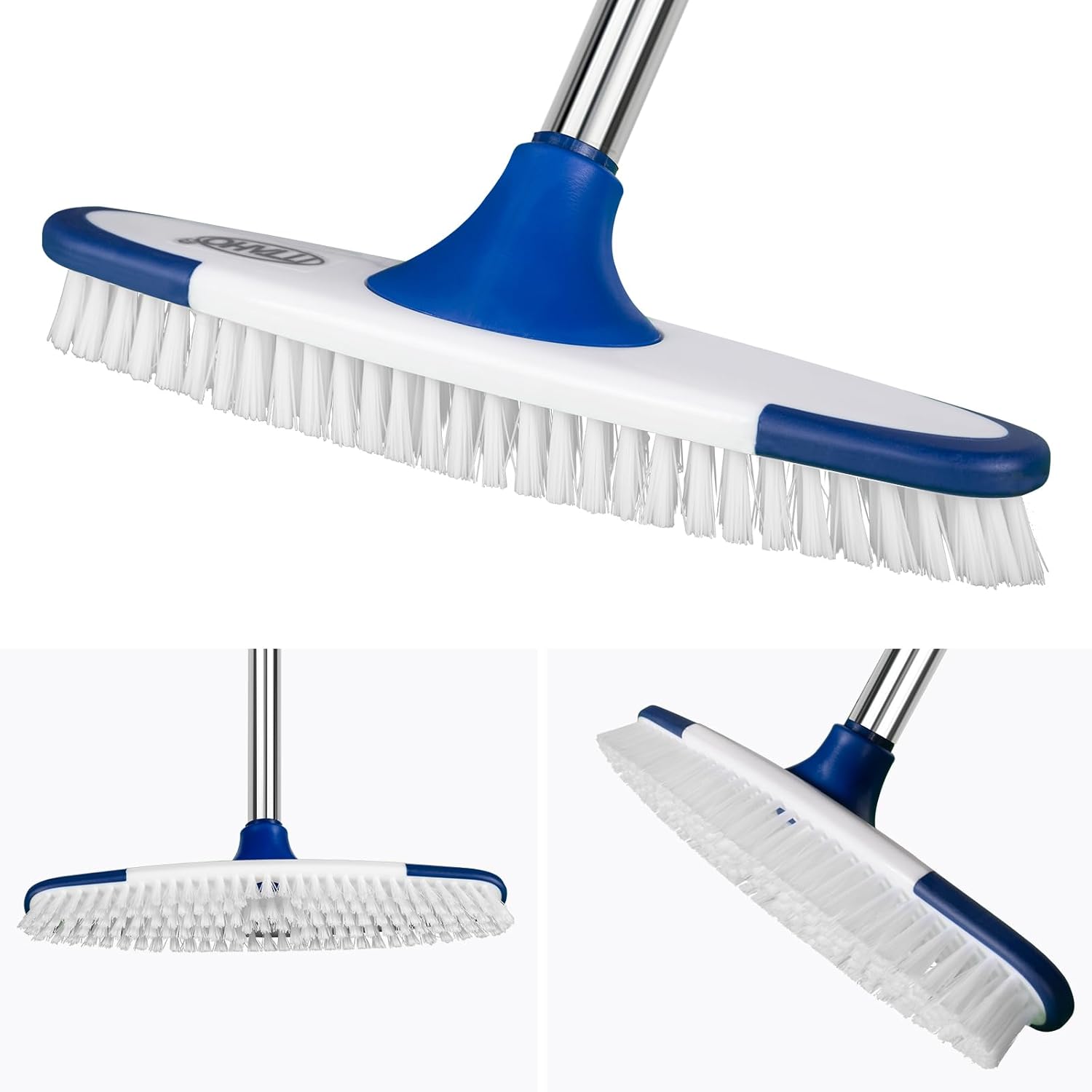 ITTAHO Floor Scrub Brush with 53 Long Handle - Deck Grout Cleaning Tool Set