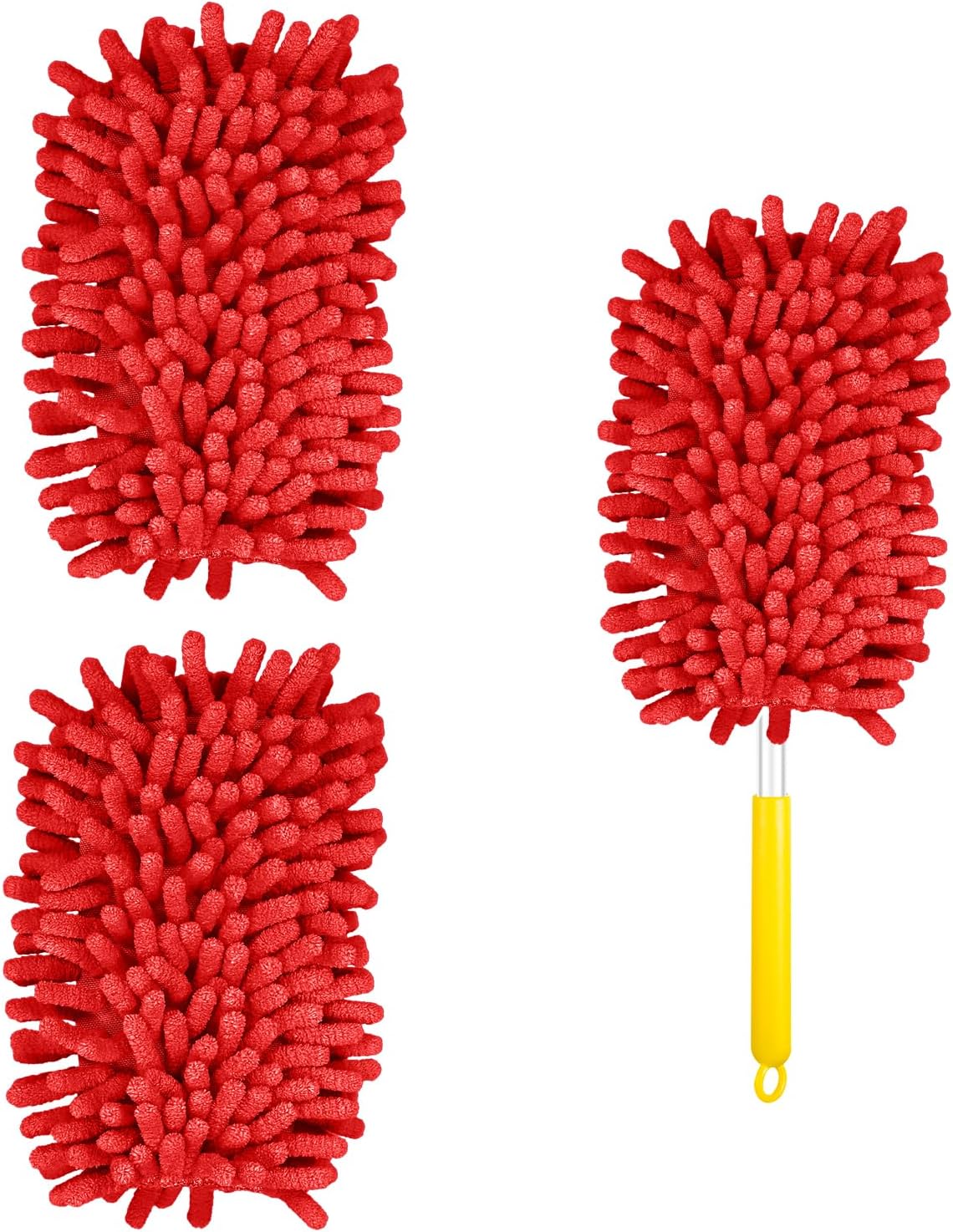 2pcs Microfiber Duster Refills for Ceiling Fans Heavy Duty Reusable Cleaning Accessories Red