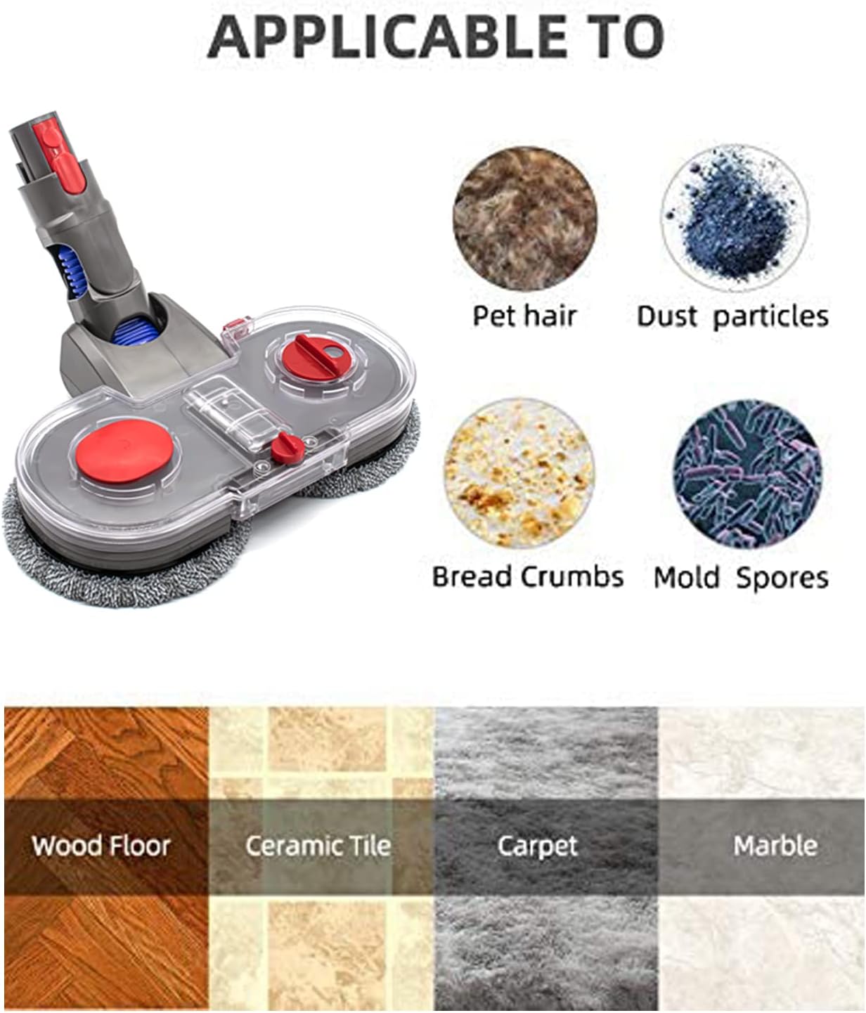 Coodss Dry and Wet Mop Head for Dyson V7 V8 V9 V10 V11