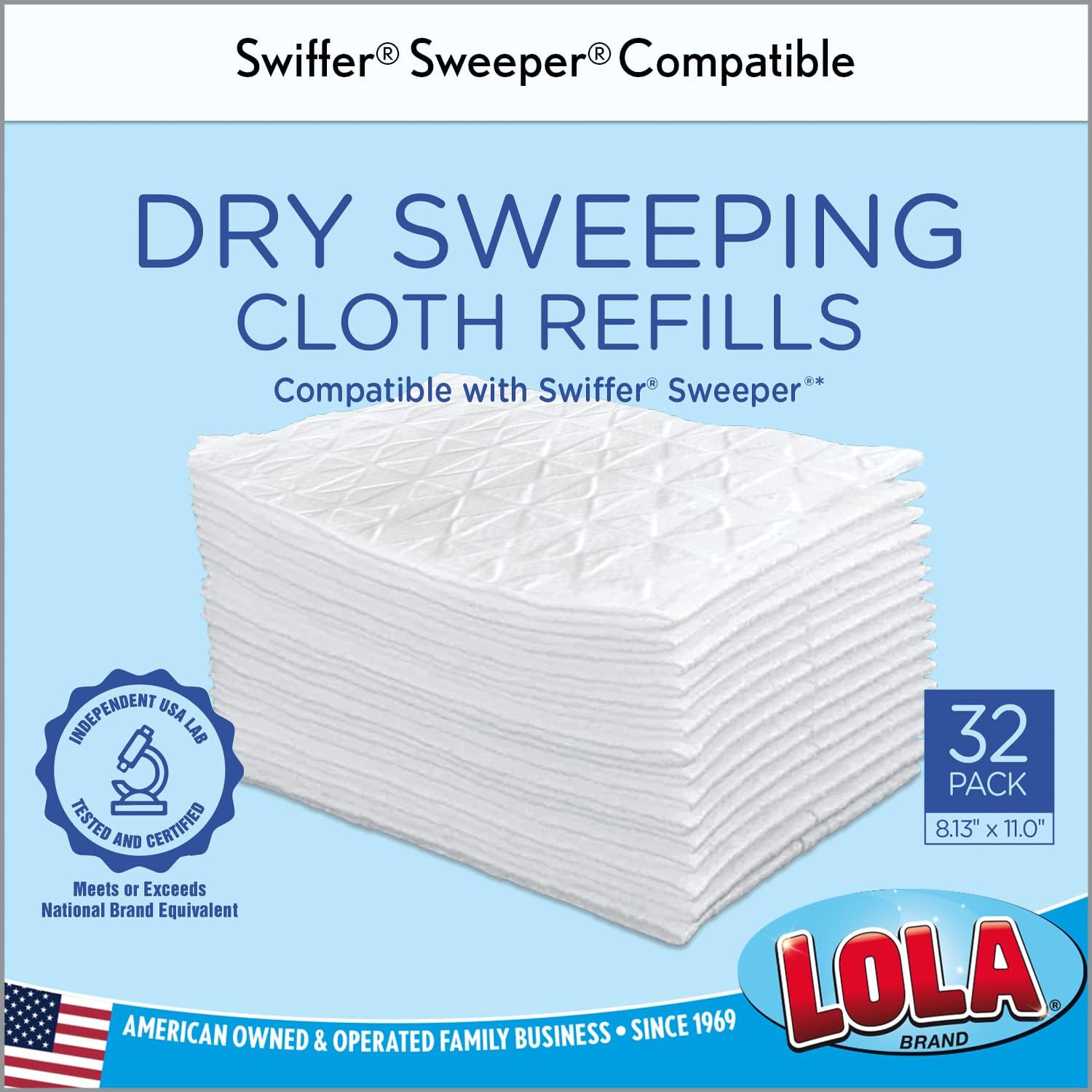 Lola Products Dry Sweeping Cloth Refills 32 Pack 11 x 813 Unscented