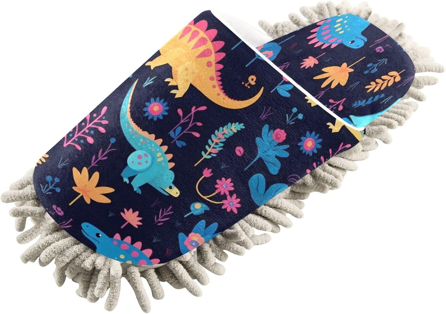 Bulletgxll Colorful Dinosaurs Cleaning Slippers Mop Pad Replacement 1
