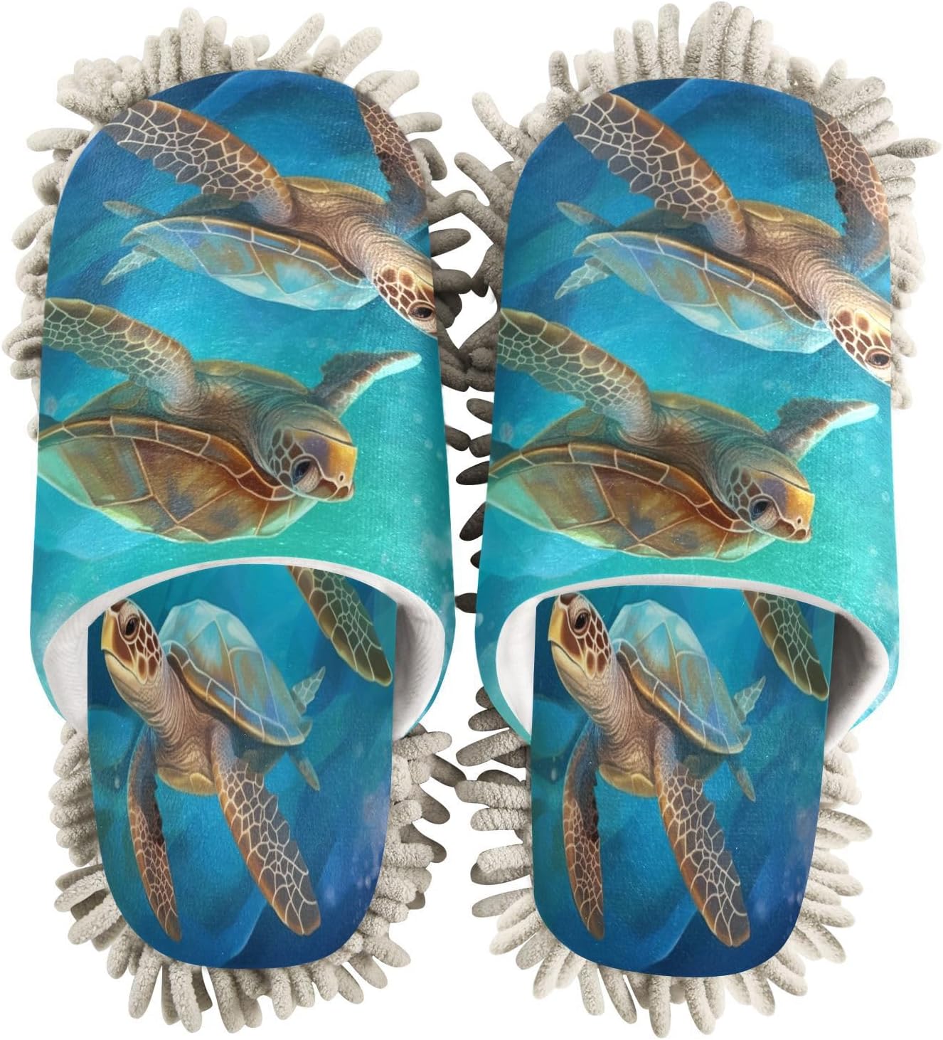 Bulletgxll Mop Slippers with Microfiber - Washable Floor Cleaning Slippers for Men Women