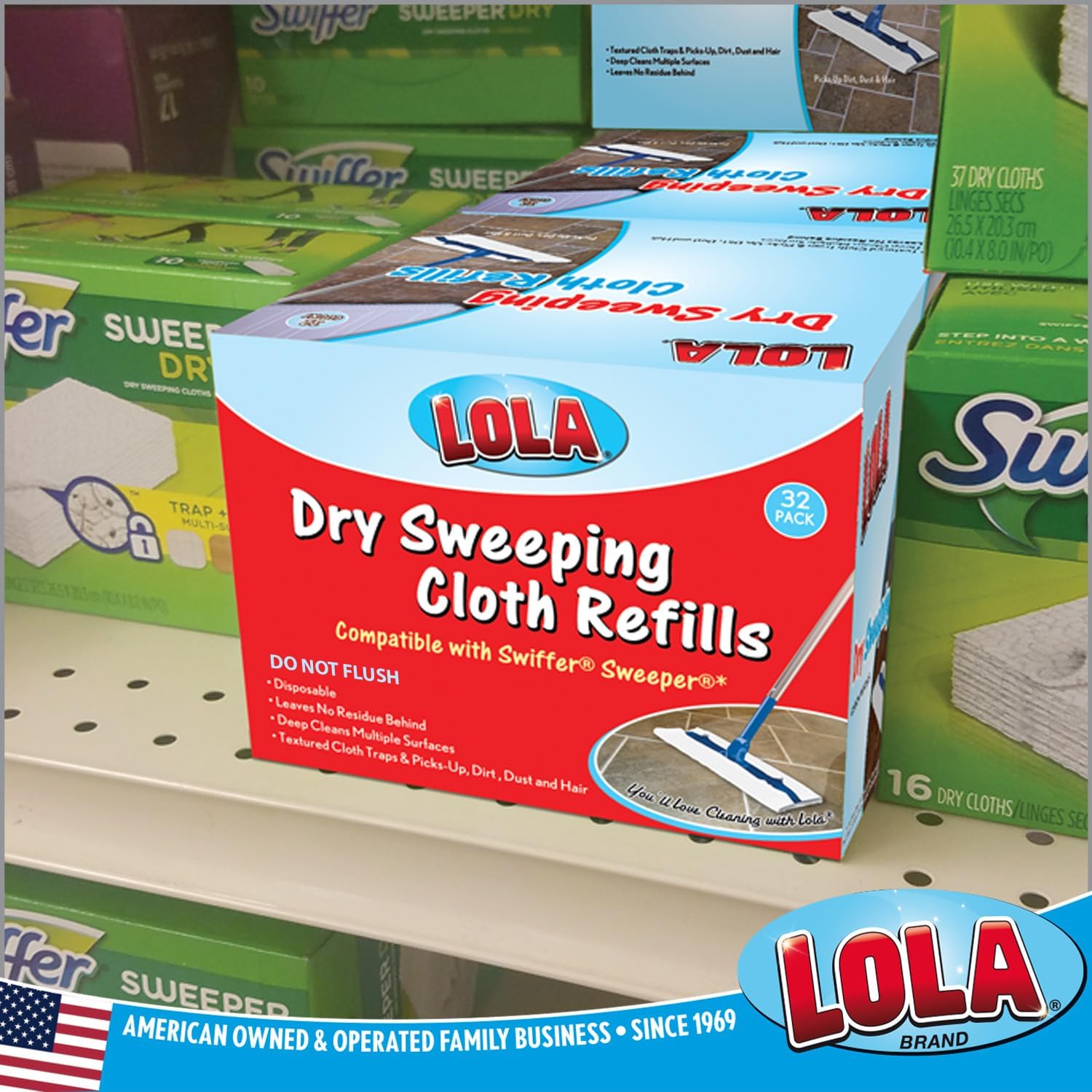 Lola Products Dry Sweeping Cloth Refills 32 Pack 11 x 813 Unscented