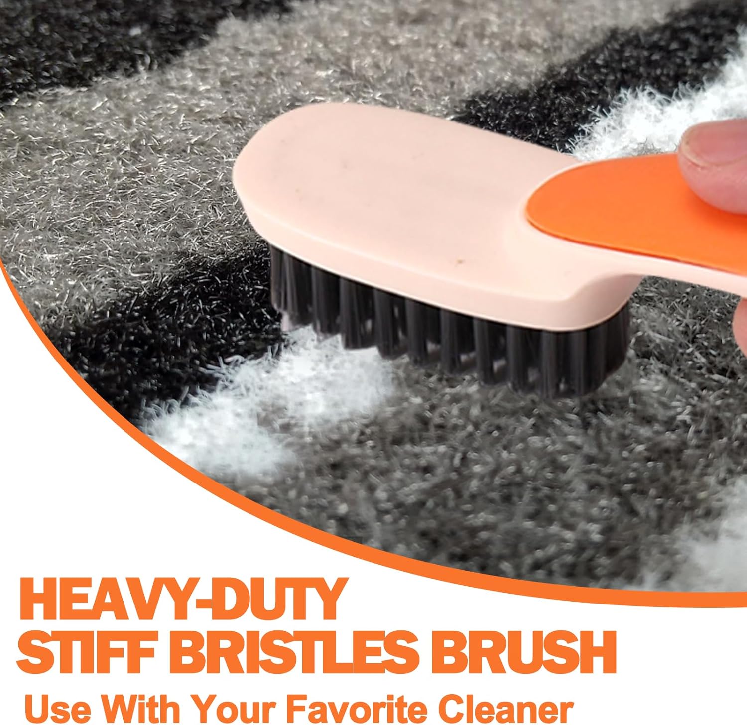 XANGNIER 5Pcs Carpet Scrub Brush Kit - Stiff Bristle Crevice Leaning Cloth for Home Car Cleaning