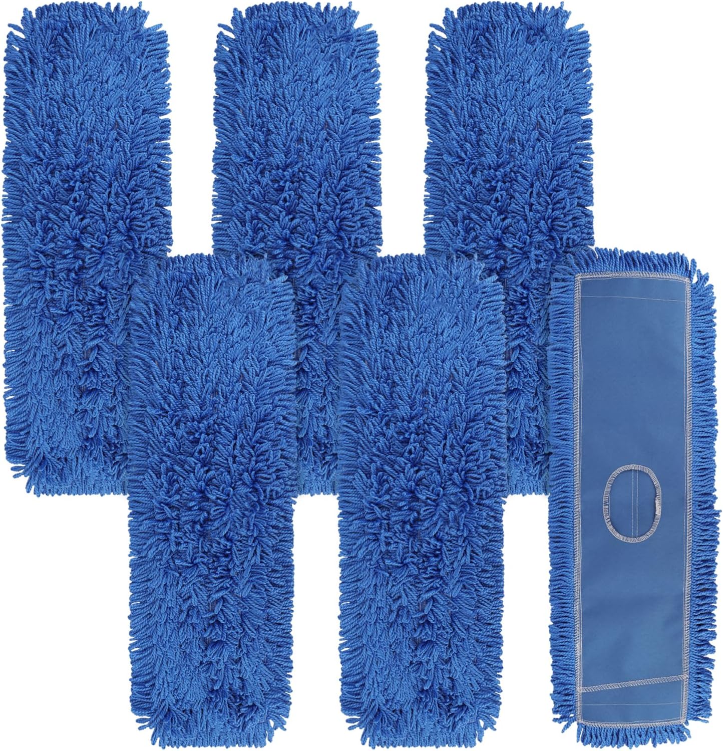 24 Inch Blue Dust Mop Heads 6 Pack Replacement for Hardwood Floors