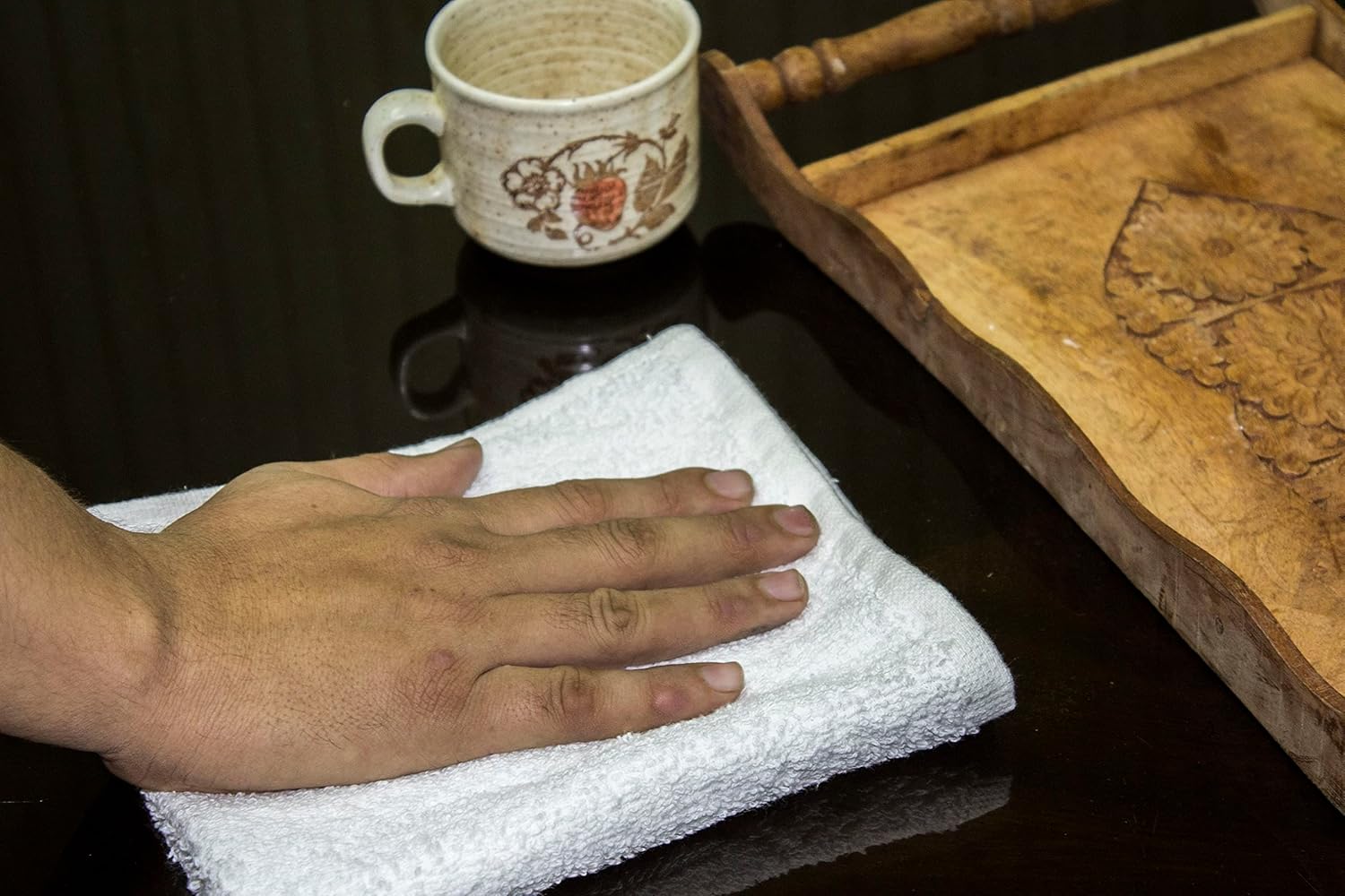 GREEN LIFESTYLE Gold Stripe Terry Kitchen Bar Mops - 16x19 inches 28 oz Pack of 12