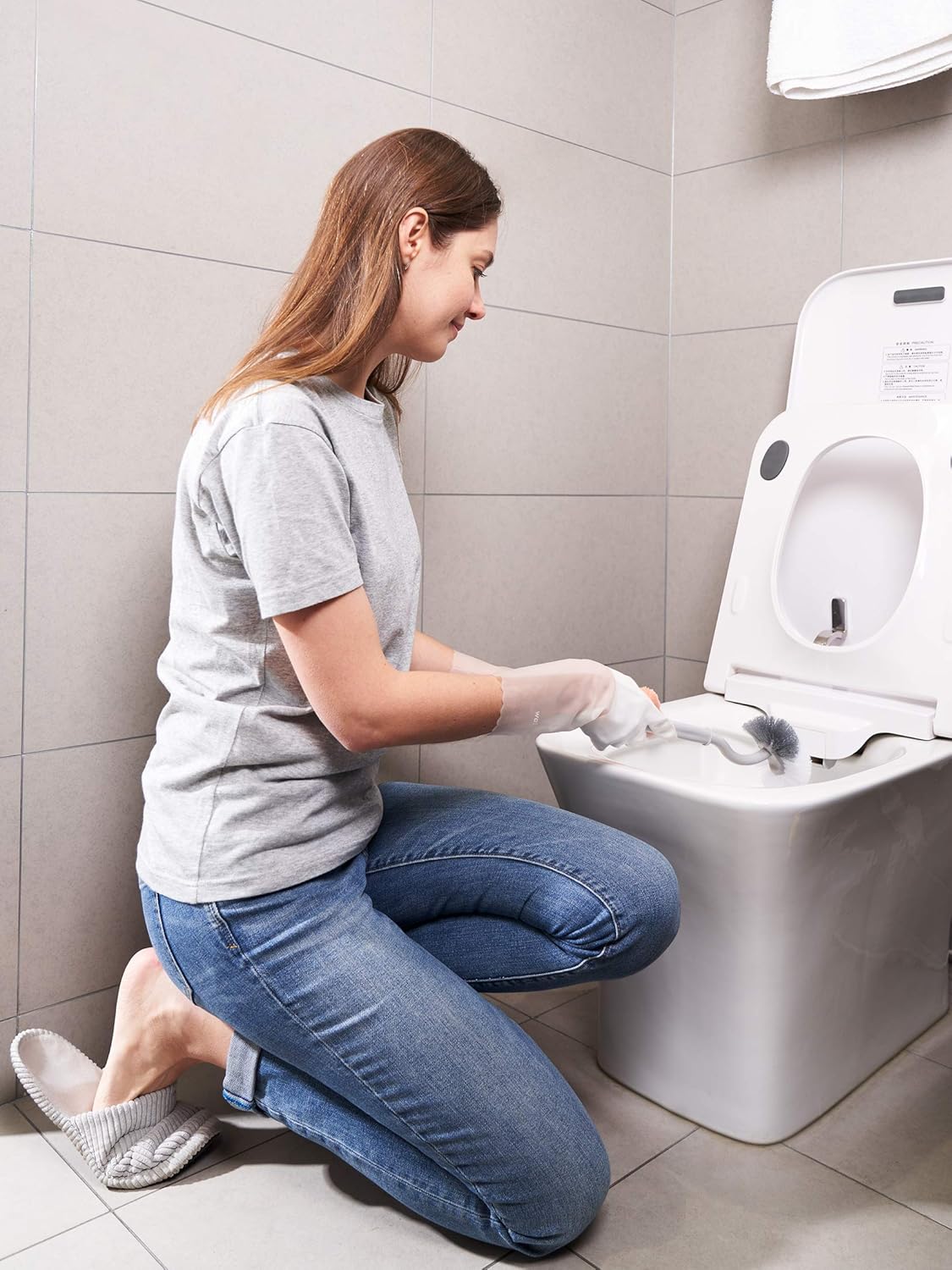 LANON 3 Pairs Skin-Friendly Cleaning Gloves Non-Slip Reusable Brilliant White Medium 1