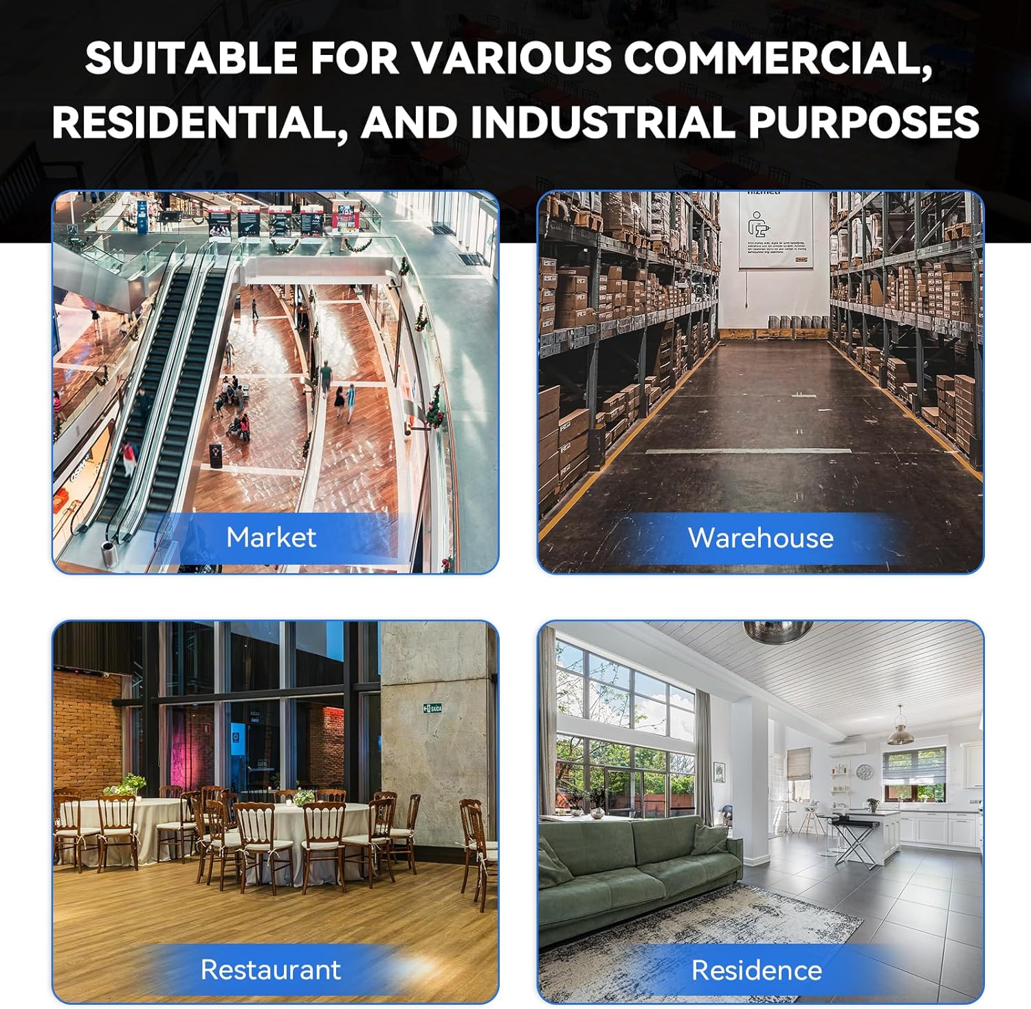 24 Inch Blue Dust Mop Heads 6 Pack Replacement for Hardwood Floors