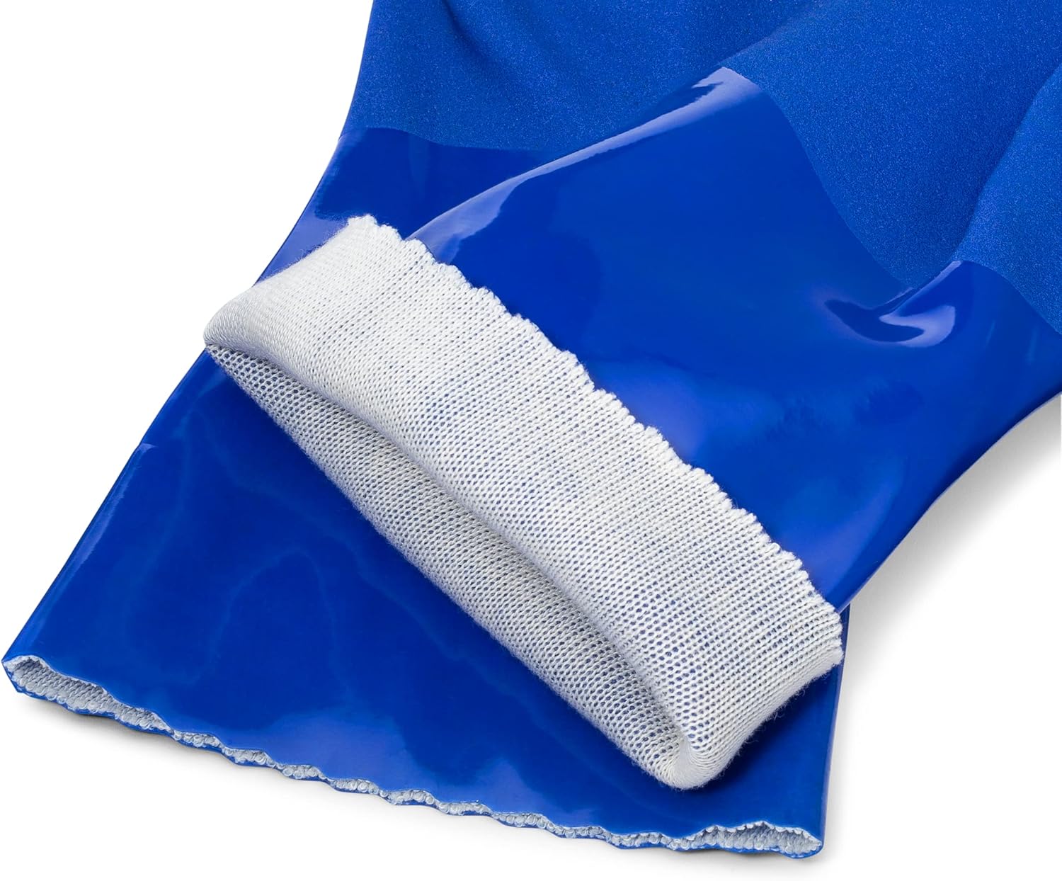 Kitchen-Star Ultimate Rubber PVC Gloves with Cotton Lining Anti-Slip Extra Thickness Blue Small