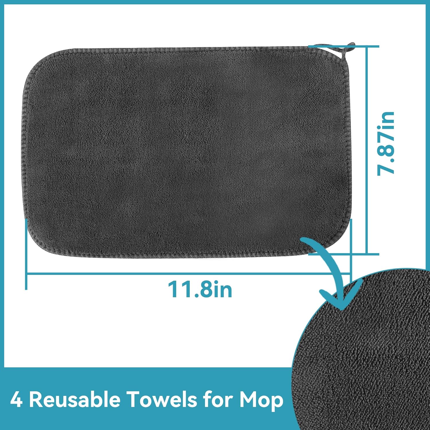 Microfiber Mop with 4 Pads and 512 Handle for Hardwood Tile Floors