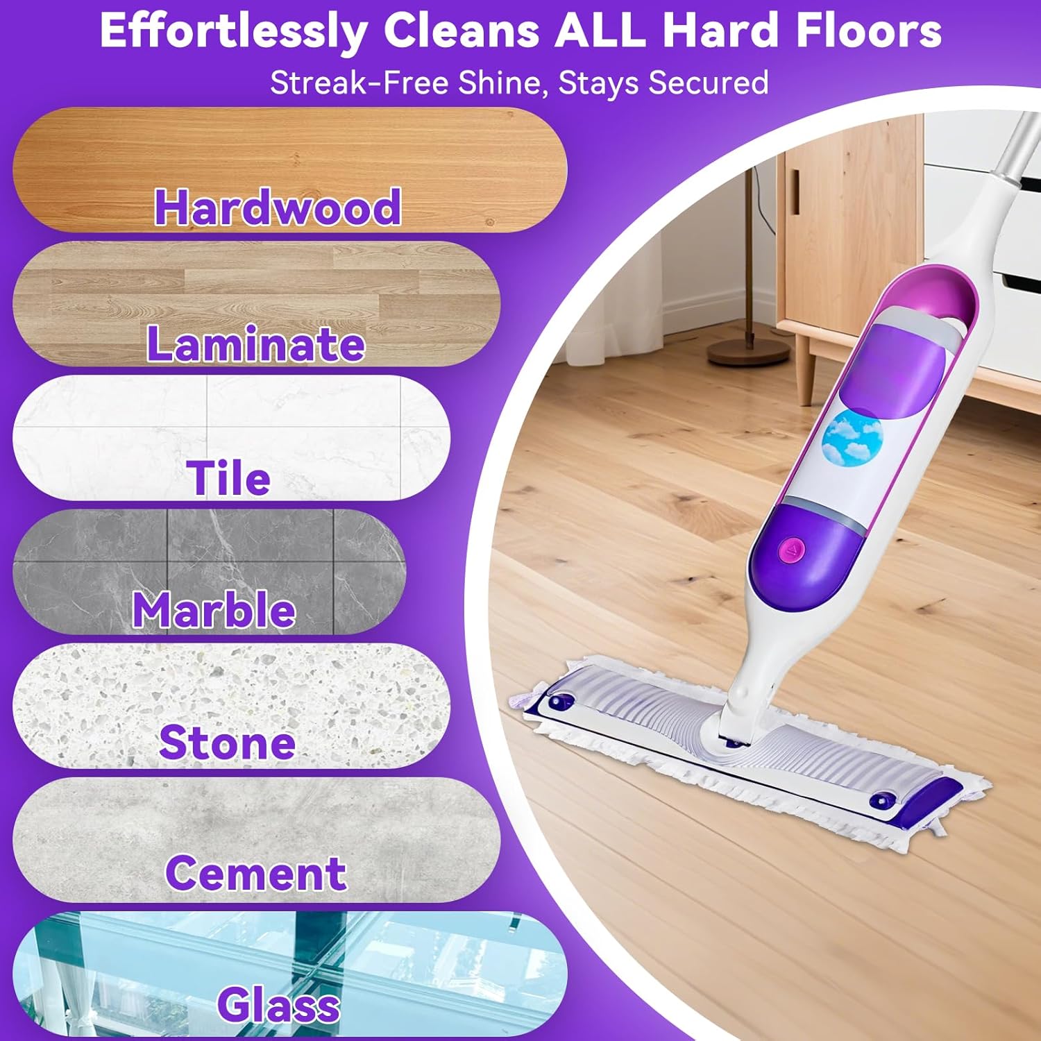 30 Pack Guettsy Power Mop Pads Refills - Heavy-Duty Multi-Surface Wood Floor Cleaning