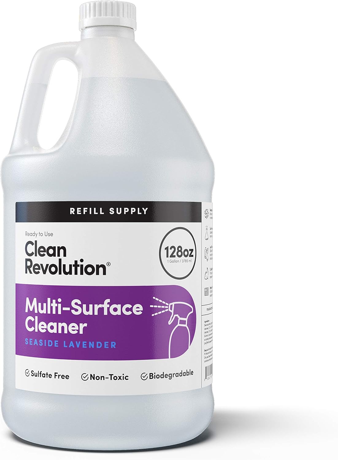 Clean Revolution Multi Surface Cleaner Refill 1 Gallon Non-Toxic Eco-Friendly Plant-Based