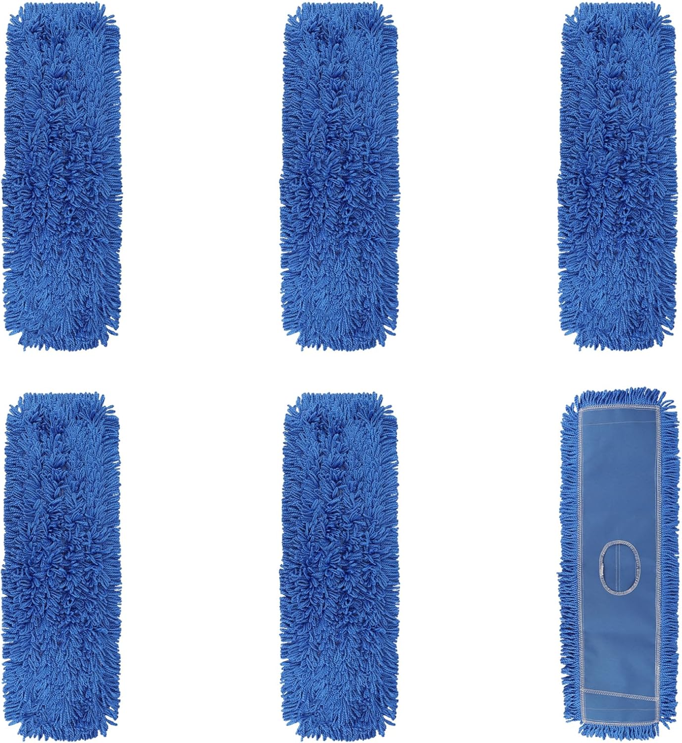 24 Inch Blue Dust Mop Heads 6 Pack Replacement for Hardwood Floors