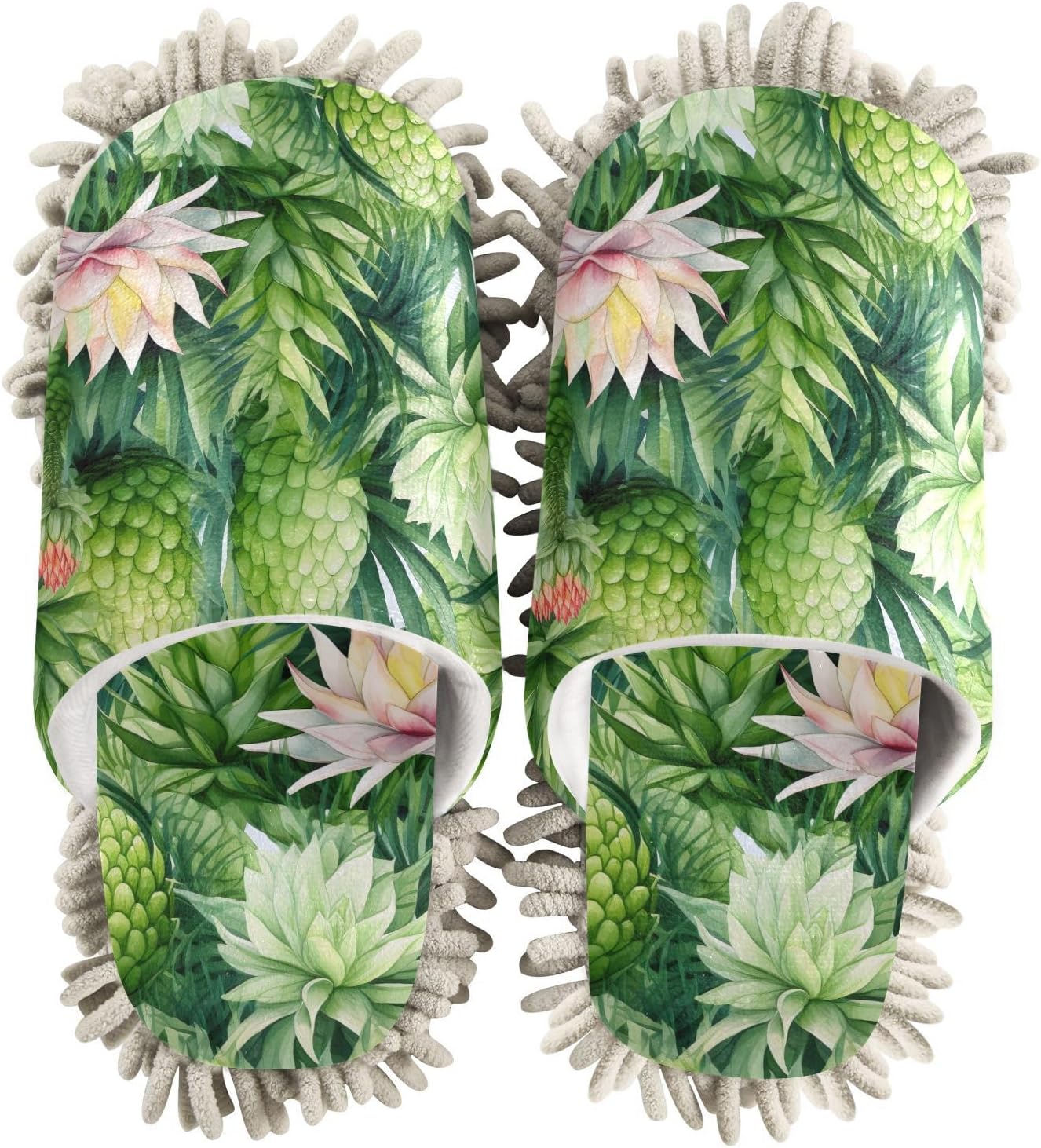 RunningBear Watercolor Floral Mop Slippers for Home Office