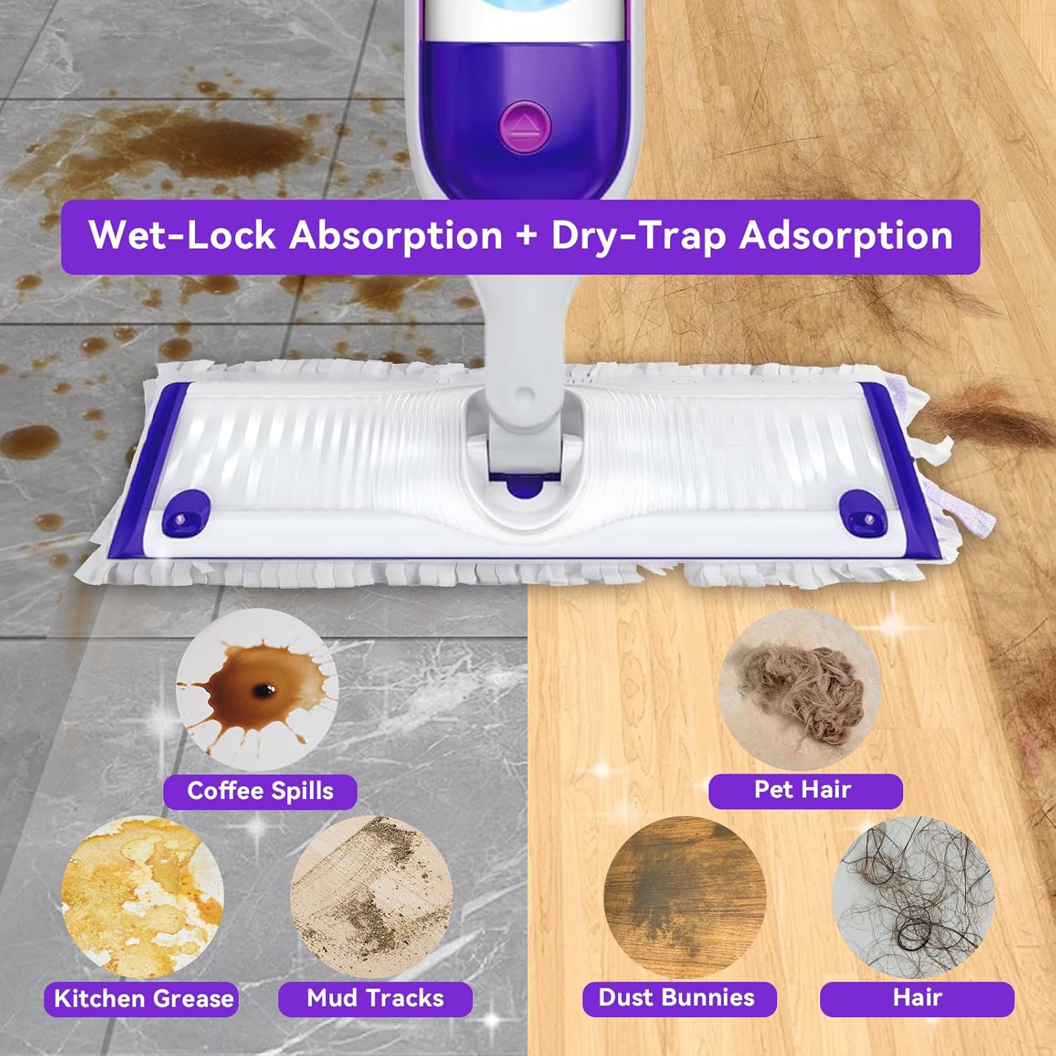 30 Pack Guettsy Power Mop Pads Refills - Heavy-Duty Multi-Surface Wood Floor Cleaning